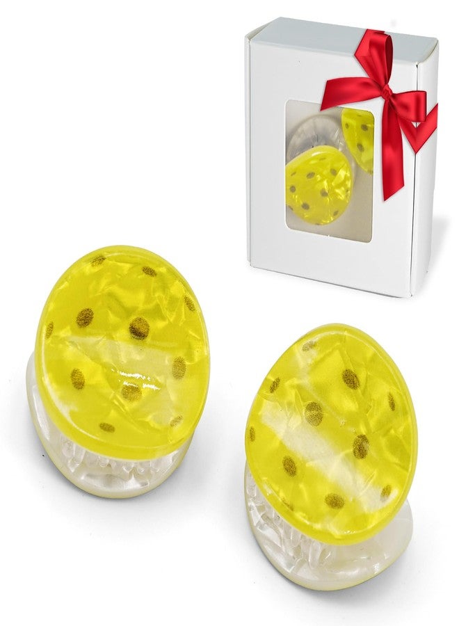 DWATAN Pickleball Gifts for Women, 2-Pack Cute Tiny Pickleball Hair Clips, Yellow-Green with Black Dots (1") - Game Day Accessories for Pickleball Lovers, Girls & Teens - Image 1